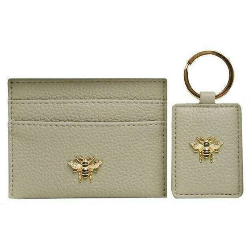 Alice Wheeler London Bow Card Holder and Keyring Gift Set – Pistachio Green