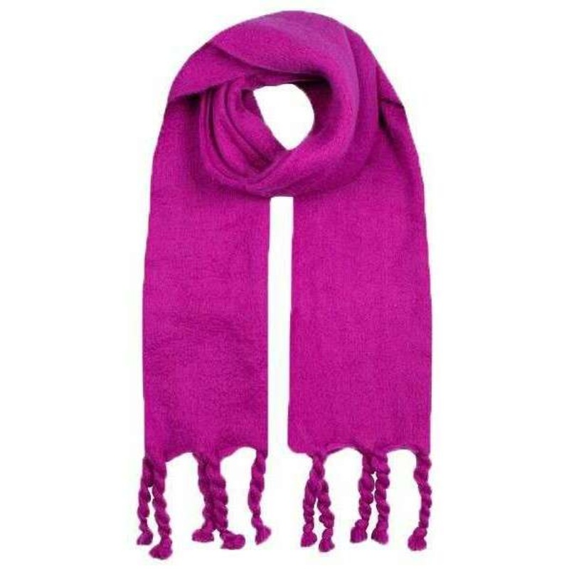 Dents Blanket Braided Tassel Scarf – Orchid Pink