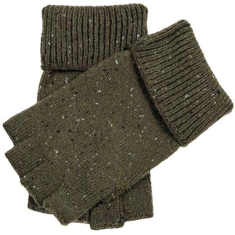 Dents Lymington Fingerless Knitted Gloves – Olive Green