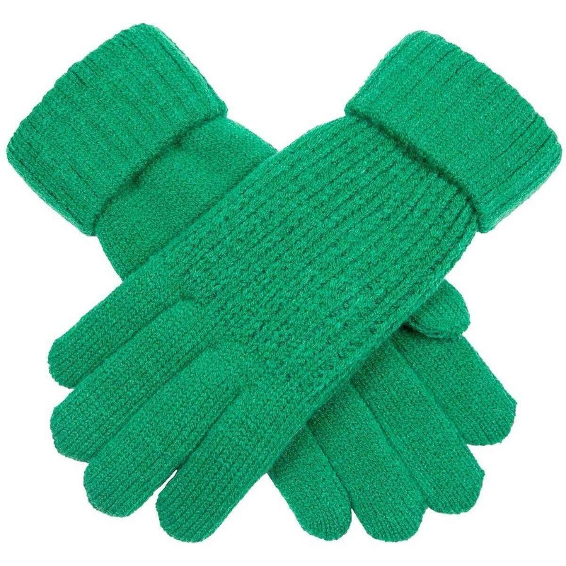 Dents Ribbed Knit Gloves – Emerald Green
