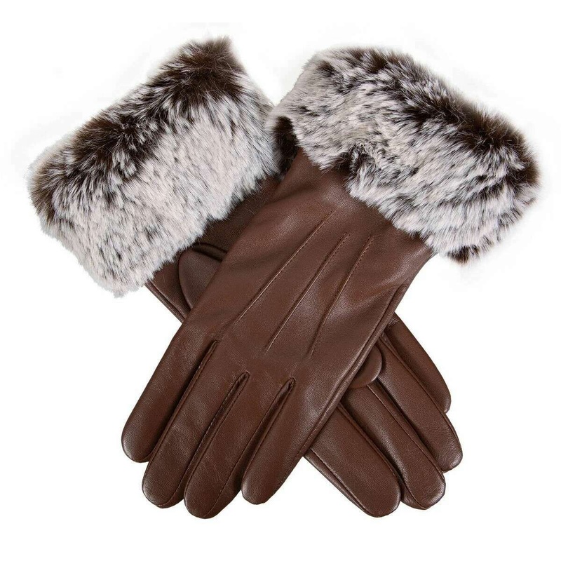 Dents Sarah Touchscreen Three-Point Leather Gloves – Chestnut Brown
