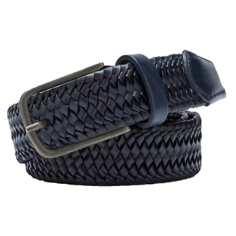Meyer Elastic Leather Belt – Navy