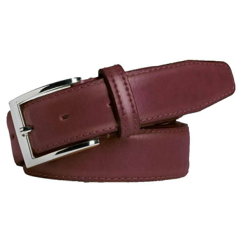 Meyer Stretch Leather Belt – Bordeaux Burgundy