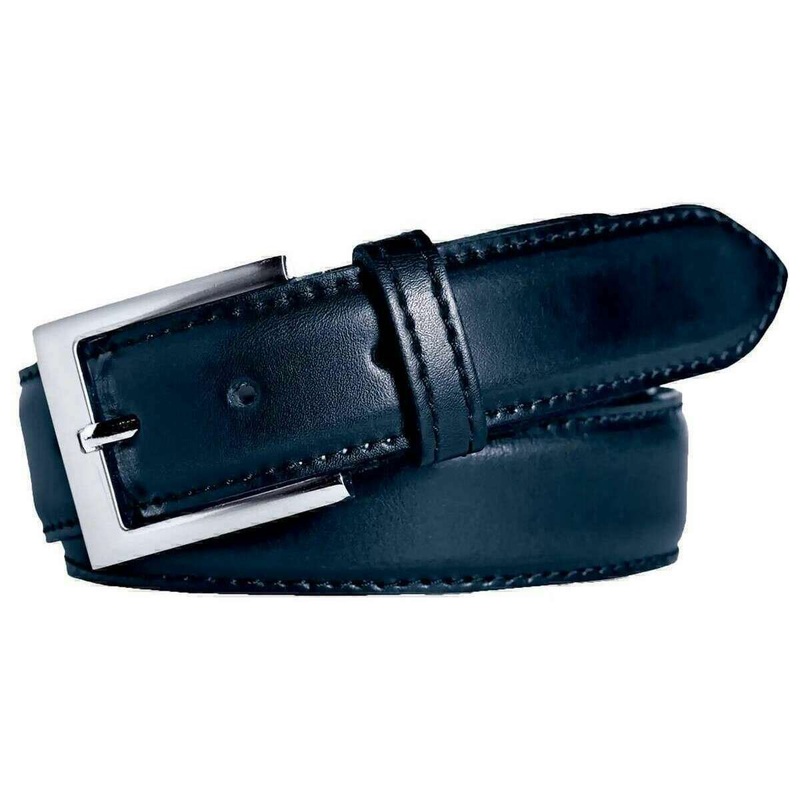 Meyer Stretch Leather Belt – Navy