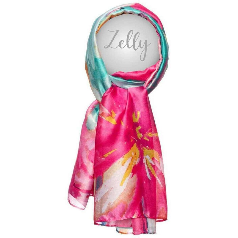 Zelly Abstract Floral Scarf – Hot Pink