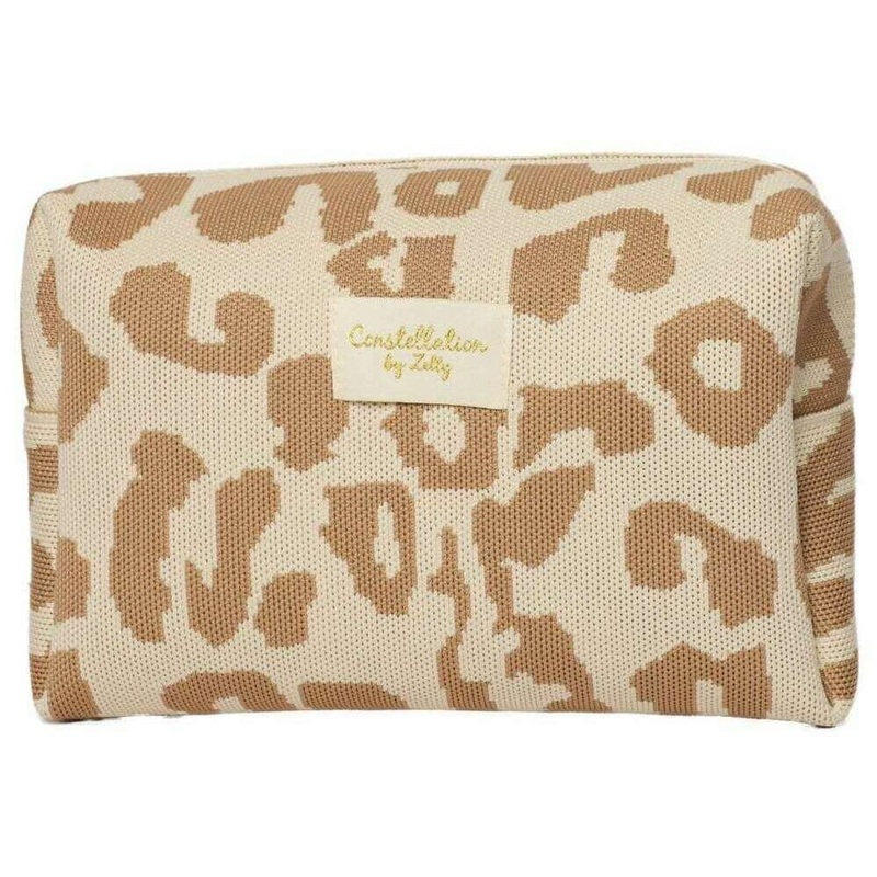 Zelly Animal Woven Wash Bag – Taupe