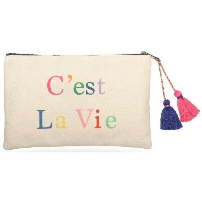 Zelly C’est La Vie Cotton Clutch – Cream
