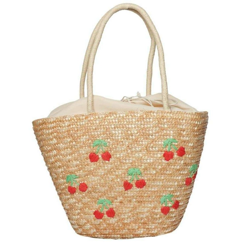 Zelly Cherries Beach Bag – Brown