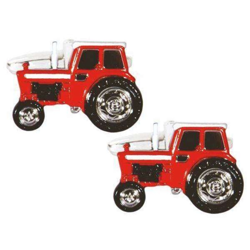Zennor Tractor Cufflinks – Red