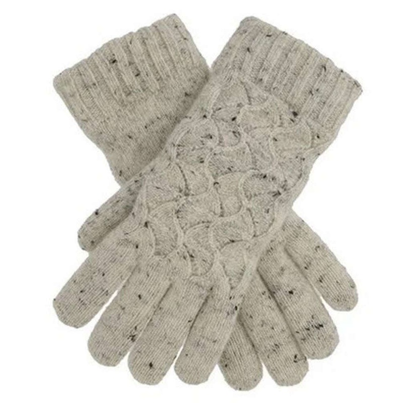 Dents Lace Knit Wool Blend Gloves – Winter White