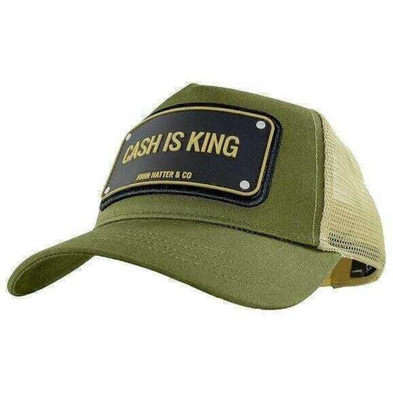 John Hatter Cash is King Rubber Trucker Cap – Olive Green
