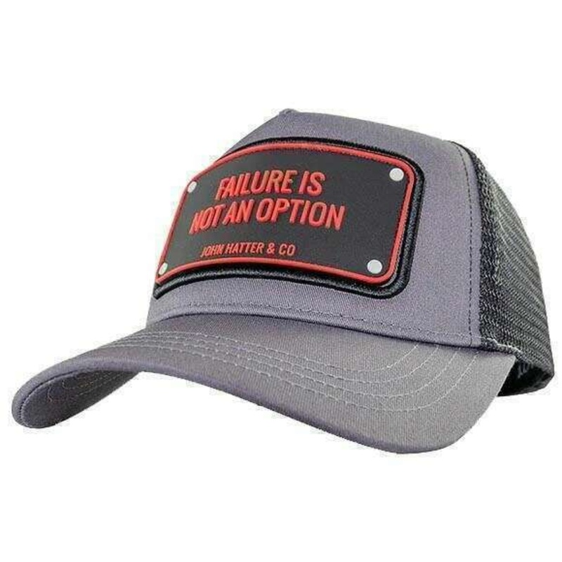 John Hatter Failure is Not An Option Rubber Trucker Cap – Grey/Black/Red