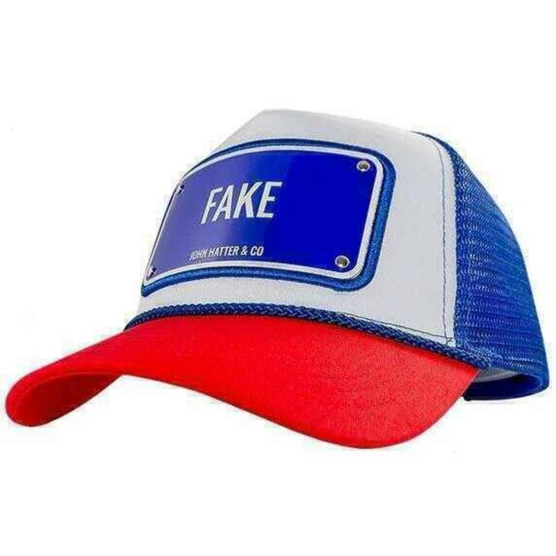John Hatter Fake Aluminium Trucker Cap – Blue/Red/White
