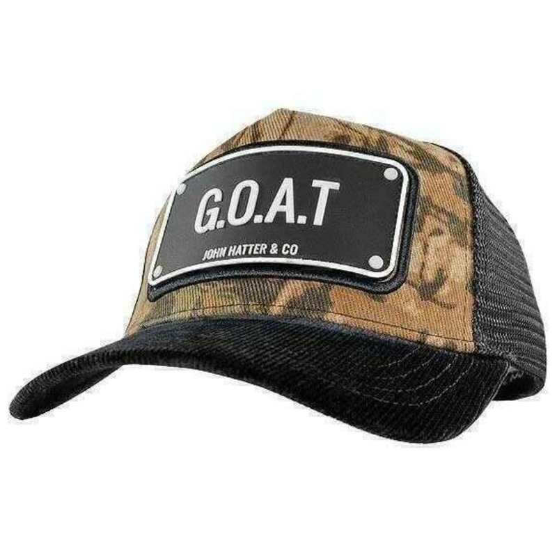 John Hatter G.O.A.T Rubber Trucker Cap – Black/Camo Brown