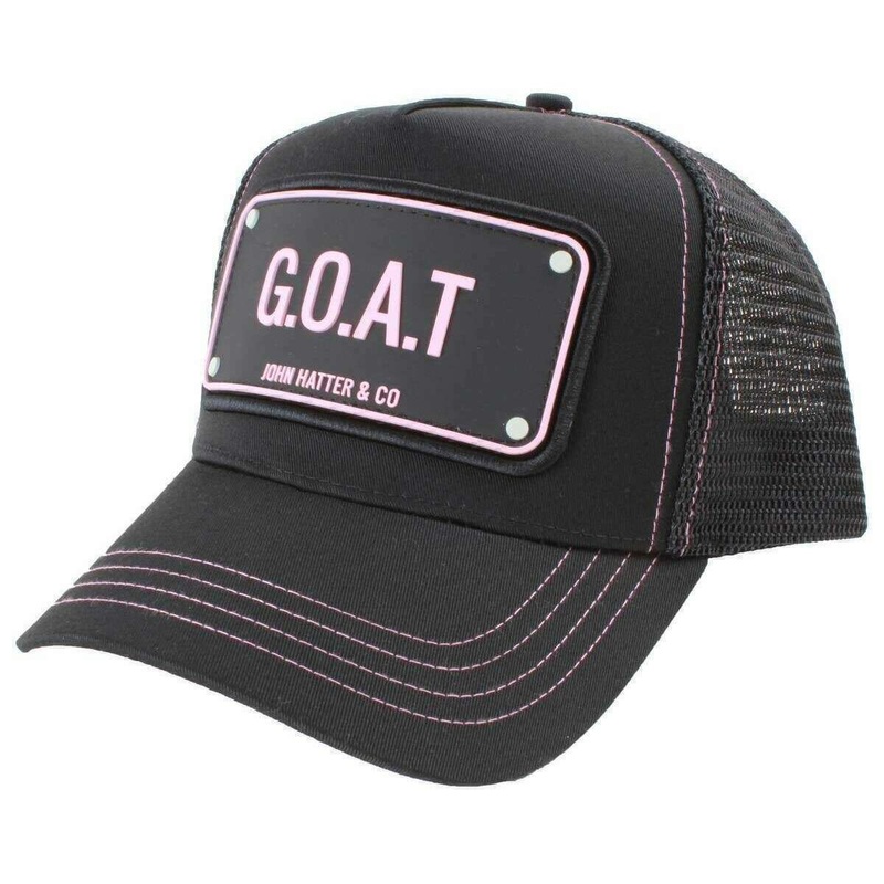 John Hatter G.O.A.T Rubber Trucker Cap – Black/Pink