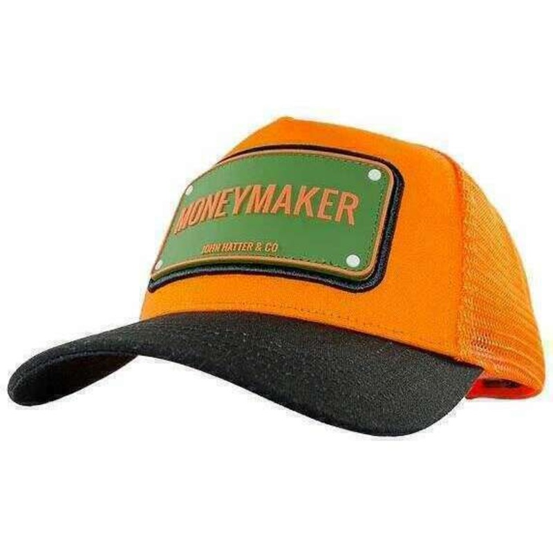 John Hatter Money Maker Rubber Trucker Cap – Orange/Black