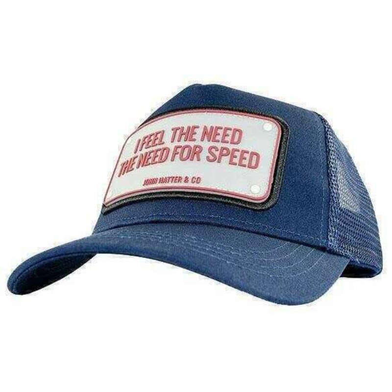 John Hatter Need For Speed Rubber Trucker Cap – Navy/Red/White