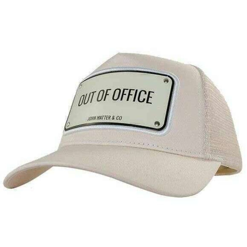 John Hatter Out Of Office Aluminium Trucker Cap – Off-White