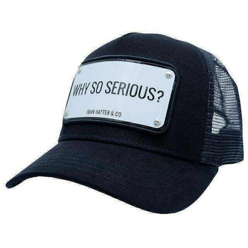John Hatter Why So Serious Rubber Trucker Cap – Black/White