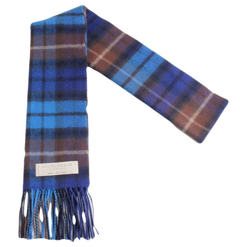 Locharron of Scotland Buchanan Lambwool Scarf – Blue/Brown
