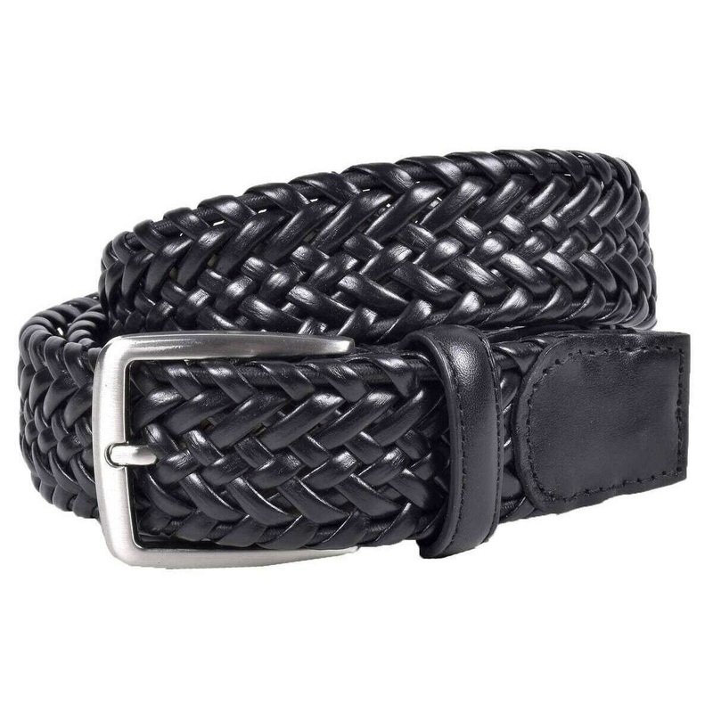 Miguel Bellido Classic Woven Leather Belt – Black