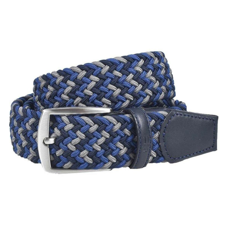 Miguel Bellido Elastic Woven Belt – Navy Blue/Grey