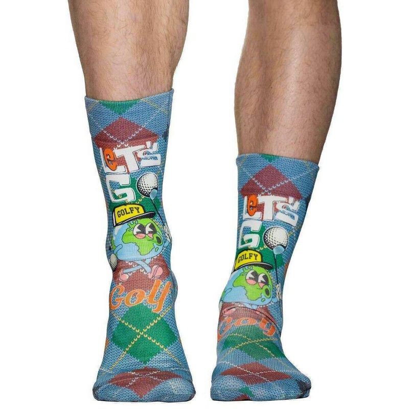 Wigglesteps Lets Golf Socks – Blue/Green/Orange