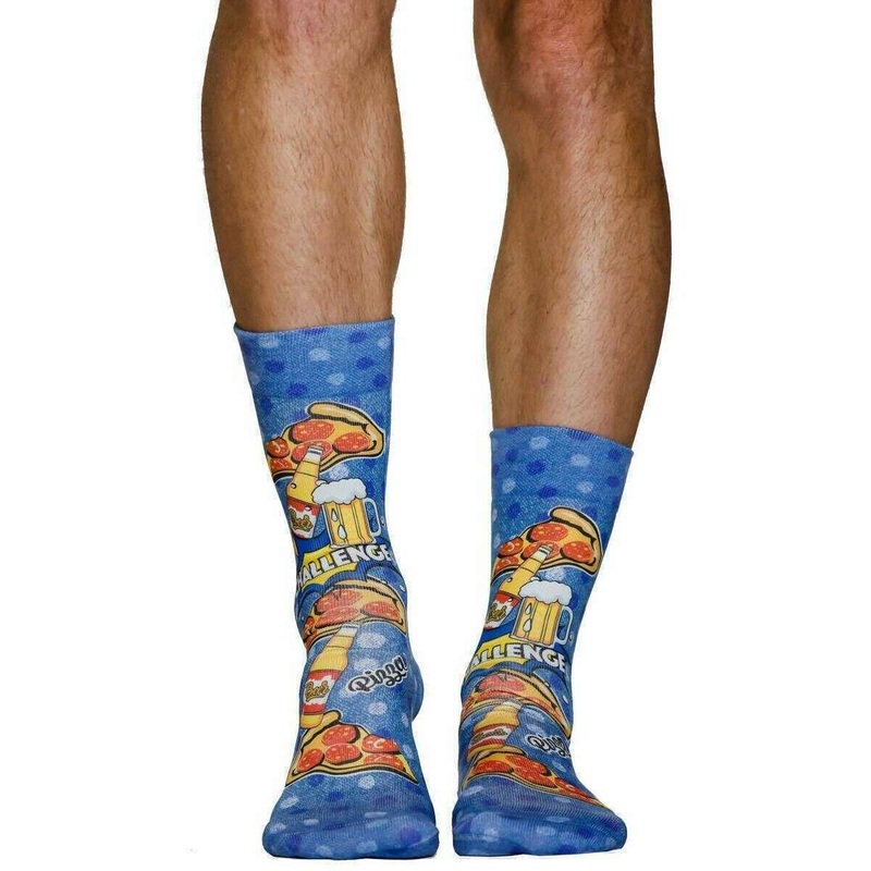 Wigglesteps Pizza Challenge Socks – Blue/Orange/Red