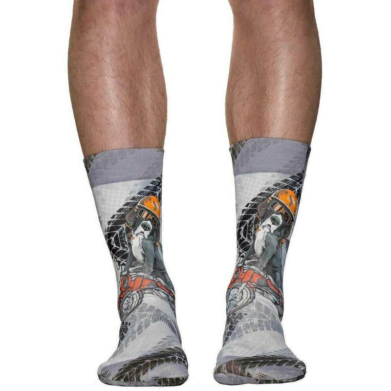 Wigglesteps Scooter Dog Socks – Grey/Orange/Red