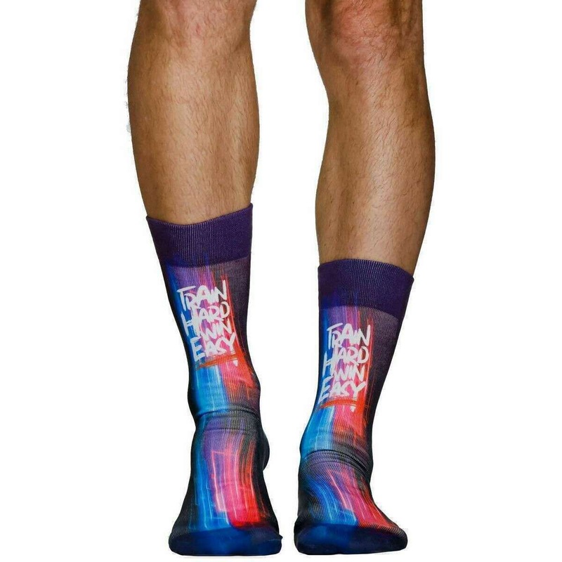 Wigglesteps Train Hard II Socks – Purple/Blue/Red