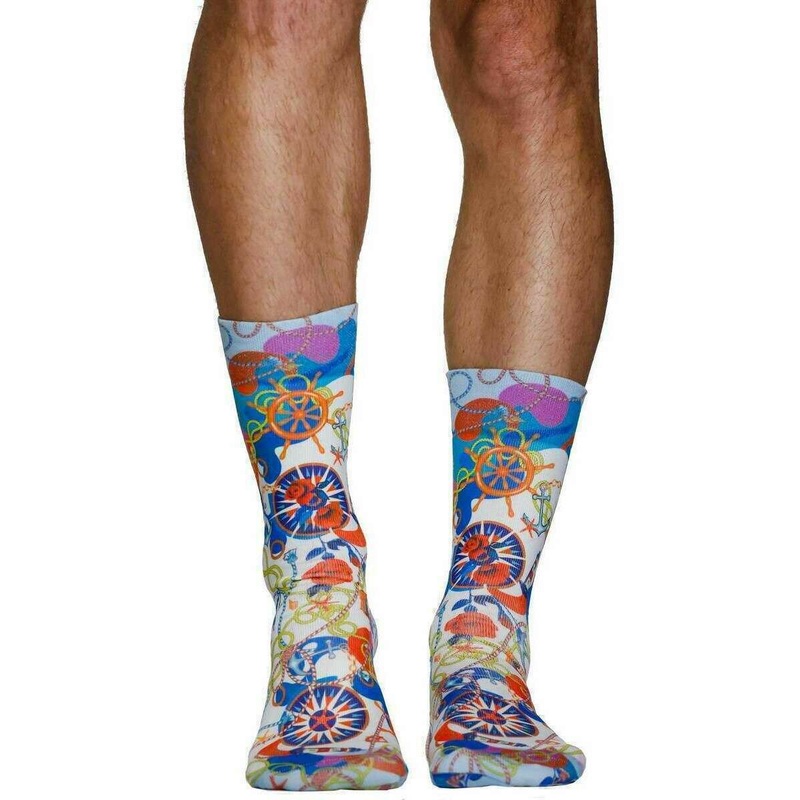 Wigglesteps White Marine Socks – White/Multi-colour