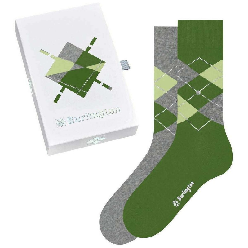 Burlington Basic Gift Box Socks – Green/Grey