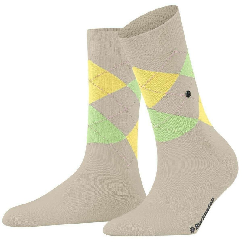 Burlington Covent Garden Socks – Beige/Green/Yellow