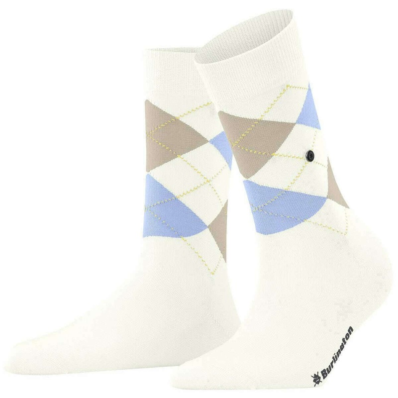 Burlington Covent Garden Socks – White/Beige/Blue