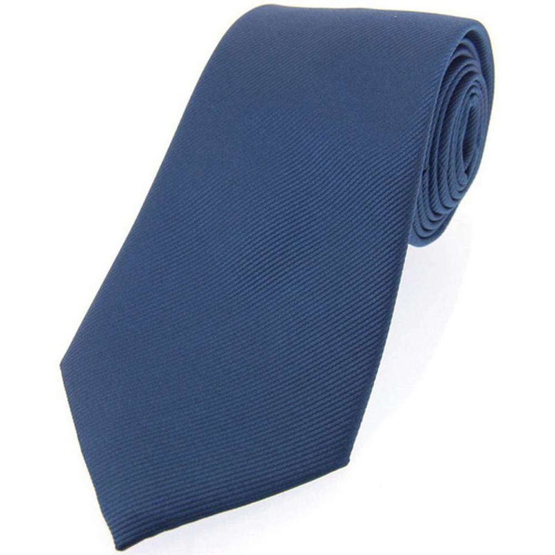 David Van Hagen Diagonal Ribbed Silk Tie – Denim Blue