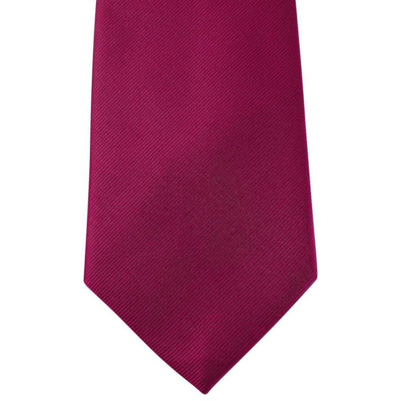 David Van Hagen Diagonal Ribbed Tie – Cerise
