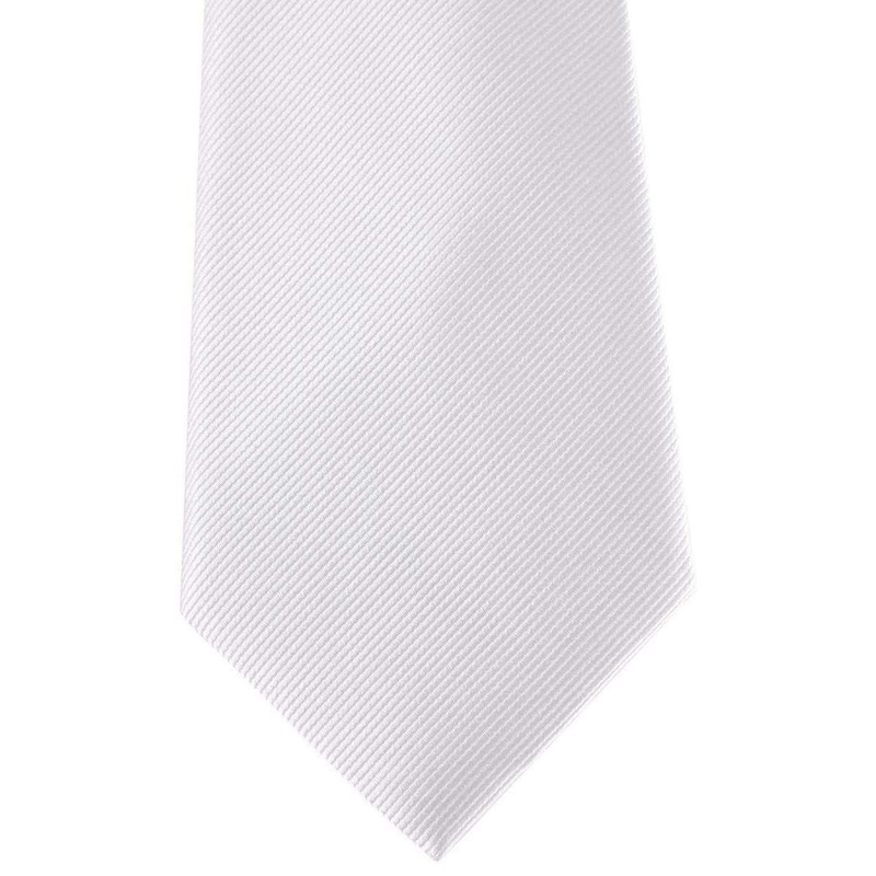 David Van Hagen Diagonal Ribbed Tie – White