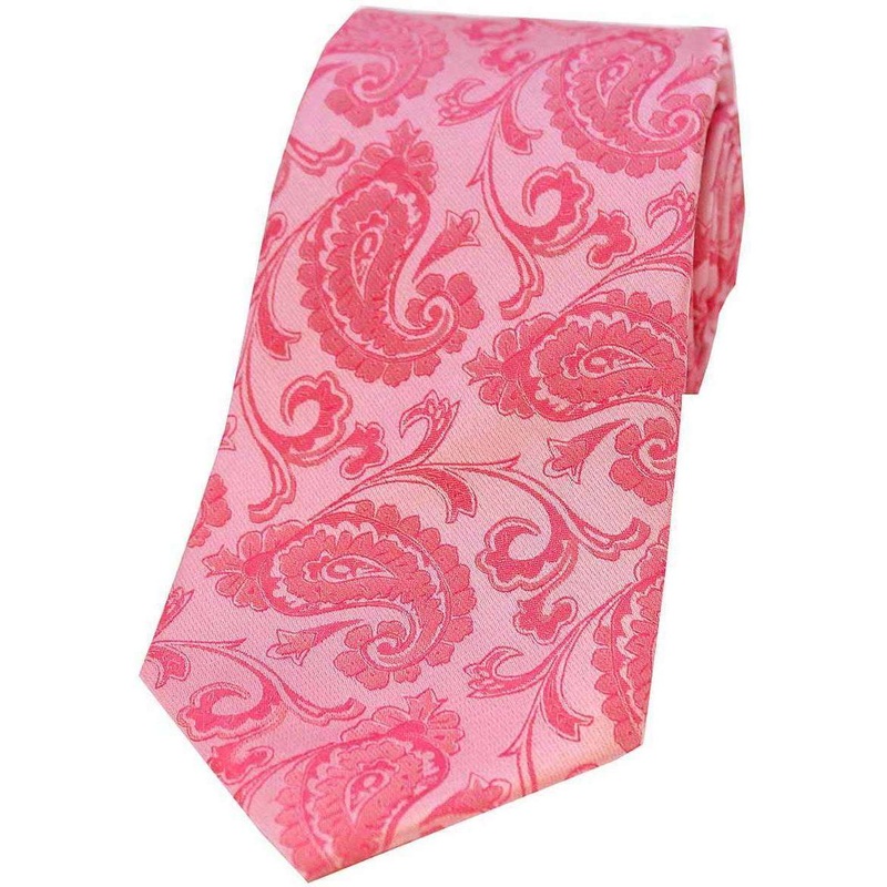 David Van Hagen Paisley Silk Tie – Fuchsia
