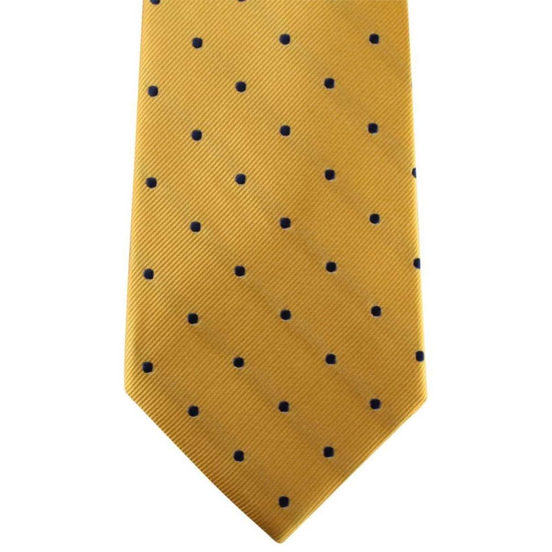 David Van Hagen Polka Dot Tie – Gold/Navy