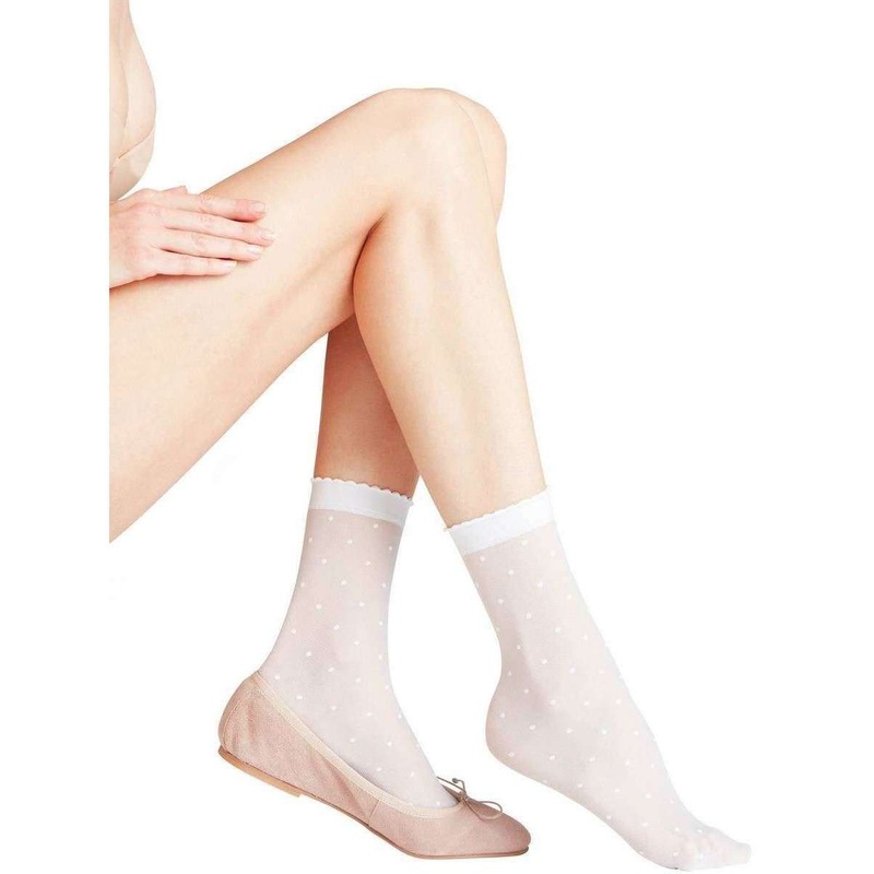 Falke Dot 15 Denier Anklet Tights – White