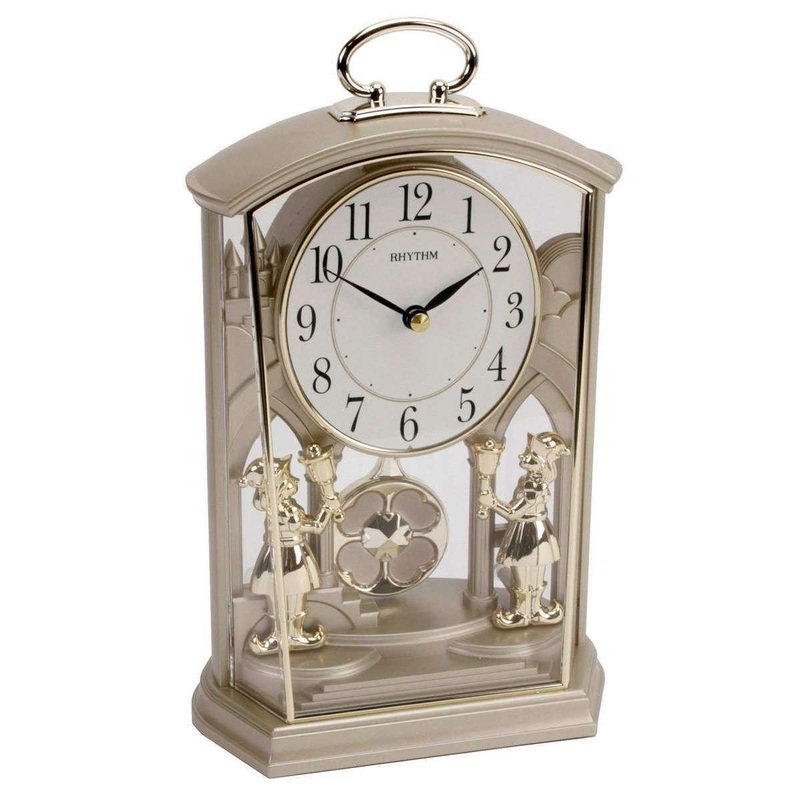 Rhythm Two Tone Carriage Mantel Clock – Gold
