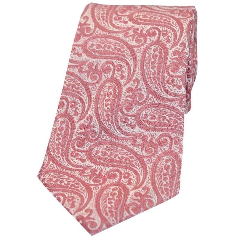 David Van Hagen Classic Paisley Silk Tie – Fuchsia