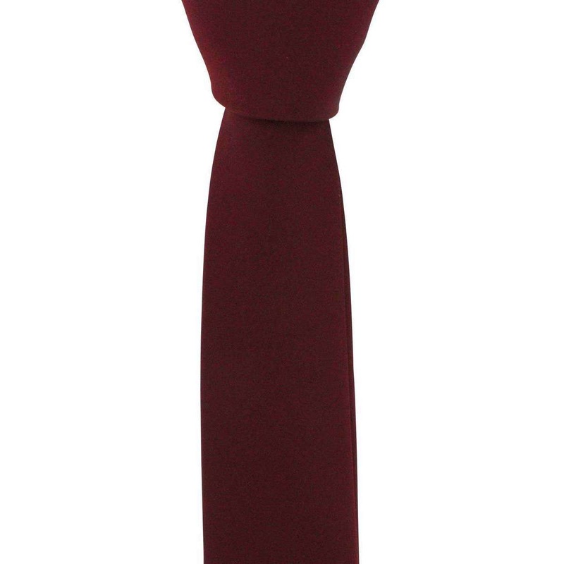 David Van Hagen Skinny Microfibre Tie  – Wine