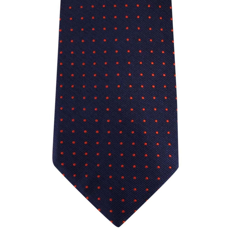 David Van Hagen Spotted Tie – Navy/Red
