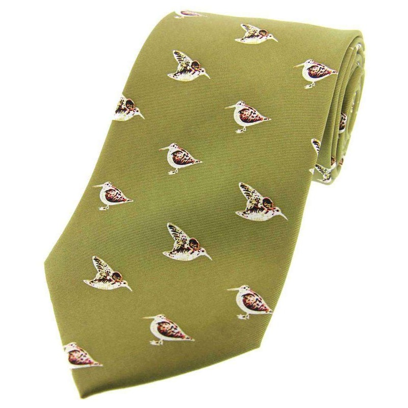 David Van Hagen Standing Woodcock Country Silk Tie – Country Green