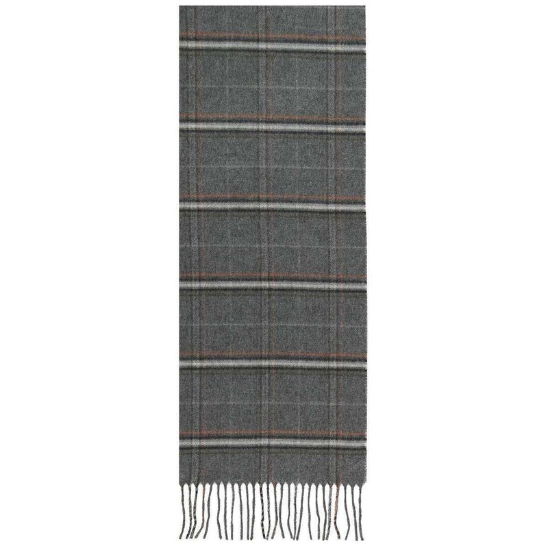 Fraas Wide Check Scarf – Grey