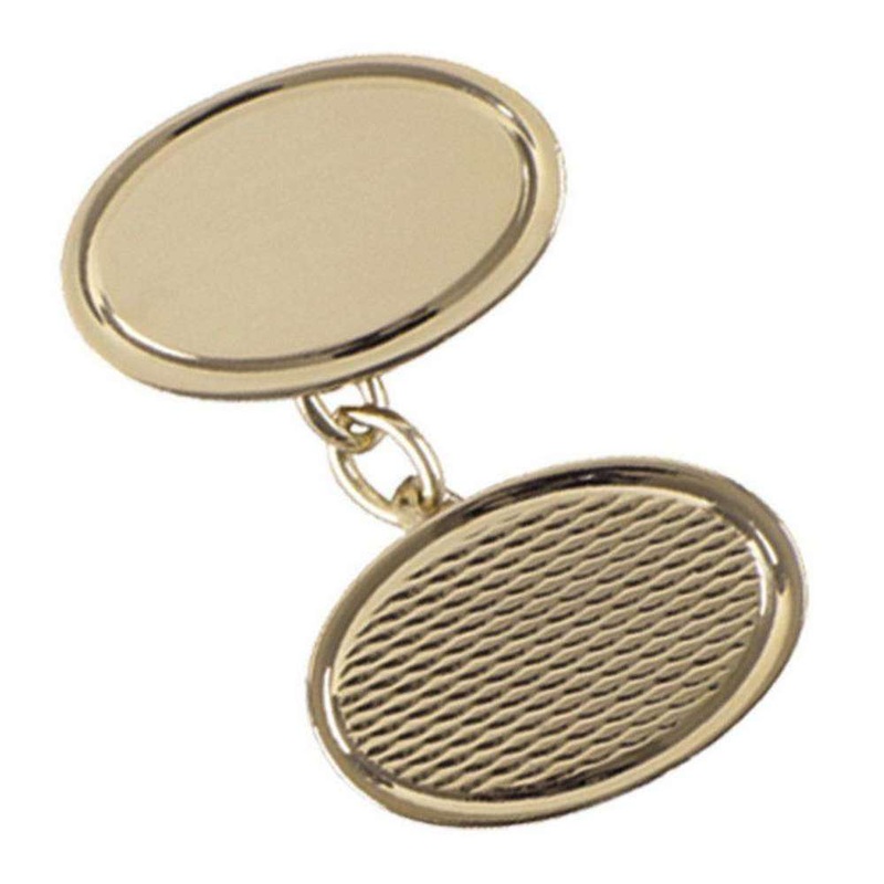 Orton West Textured Chain Cufflinks – Gold