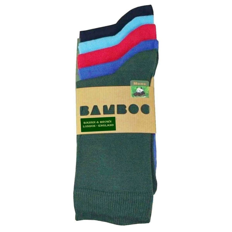 Bassin and Brown 5 Pack Plain Bamboo Socks – Sea Green/Wine/Blue/Black/Powder Blue