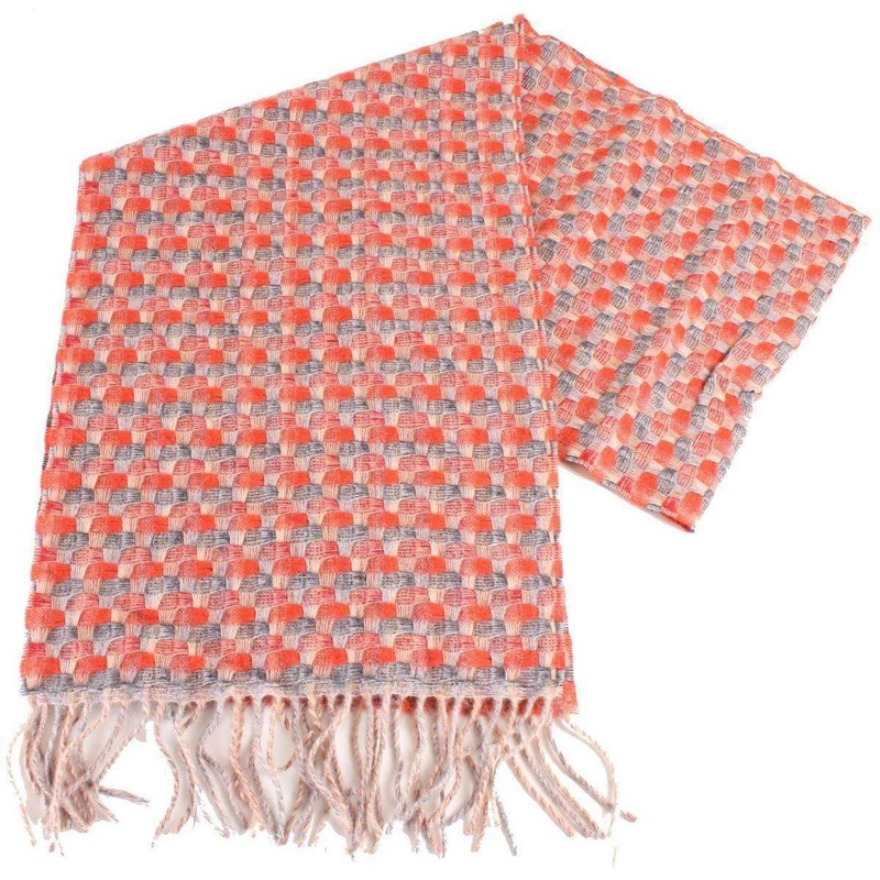Bassin and Brown Best Plaited Cashmere Scarf – Red/Grey