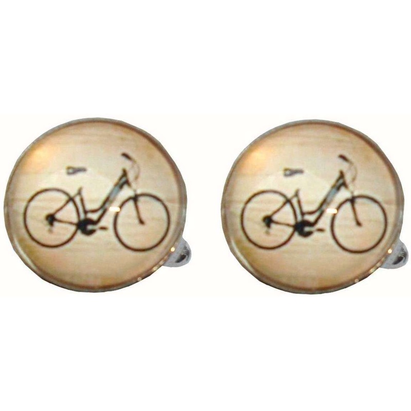 Bassin and Brown Bicycle Cufflinks – Black/White